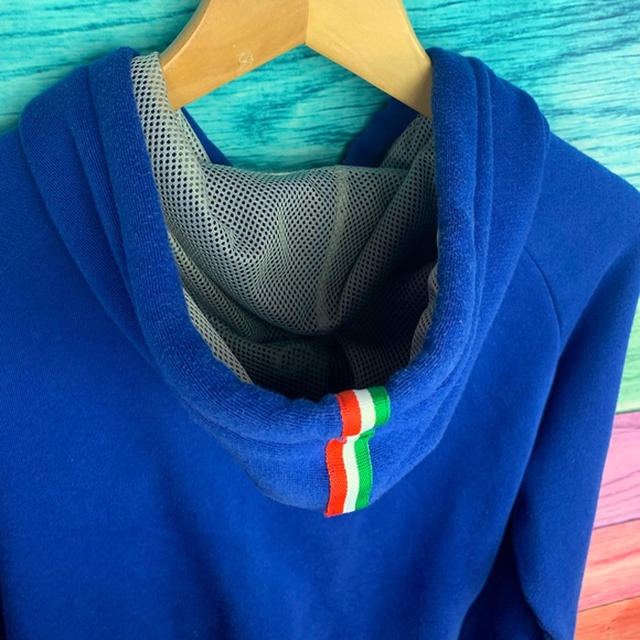 🇮🇹 KAPPA unisex zip up hooded sweater blue with Italy flag logo on hood 🇮🇹 - Picture 8 of 9